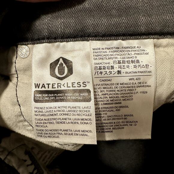 VERY GOOD Levi's 511 Slim Fit Red Tab Waterless Stretch Denim Jeans 32 x 32 - Picture 9 of 9